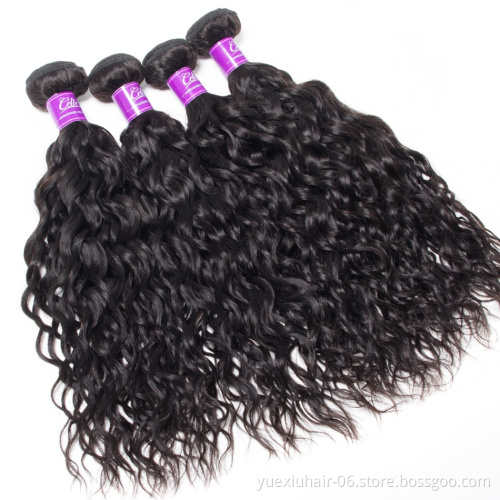 High Quality Human Hair Weave Bundles Water Wave Cuticle Aligned Virgin Brazilian Hair Extensions